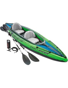 GONFIABILI: vendita online Intex Canoa Challenger K2, 351x76x38 cm, 2 Posti, Gonfiabile, Con Remi e Pompa, Resistente e Sport...