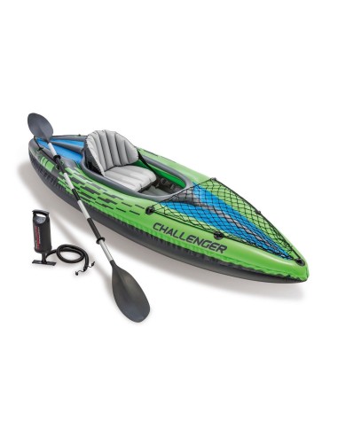 GONFIABILI: vendita online Intex Canoa Challenger K1, 274x76x33 cm, 1 Posto, Gonfiabile, con Remi e Pompa, per Lago e Fiume i...