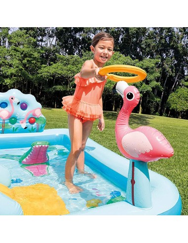 GONFIABILI: vendita online Playcenter Jungle Intex 244x198x71 cm Piscina Gonfiabile con Scivolo e Giochi per Bambini in offerta