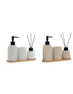 SET 3 ACCESSORI BAGNO PB217628 CON SUPPORRTO BAMBOO