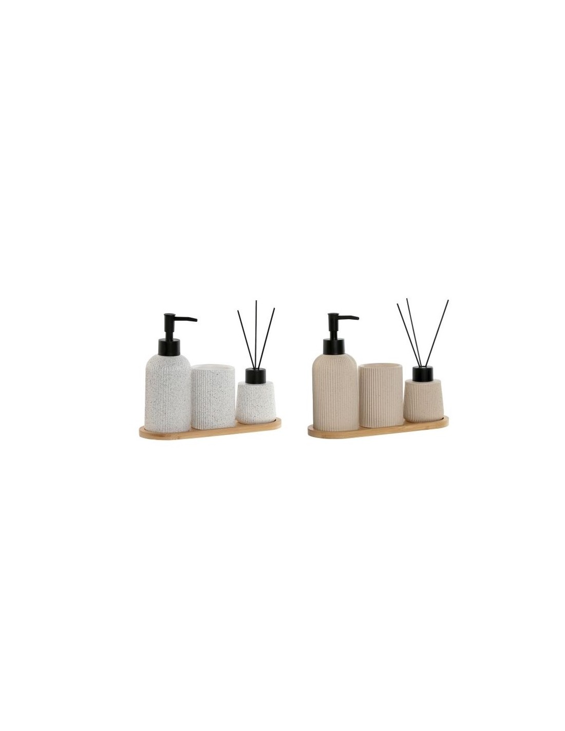 SET 3 ACCESSORI BAGNO PB217628 CON SUPPORRTO BAMBOO