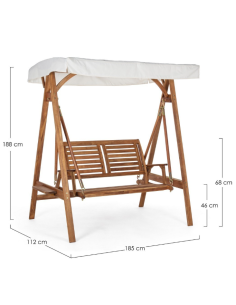 DONDOLO NOEMI 2POSTI LEGNO 185X112X188CM