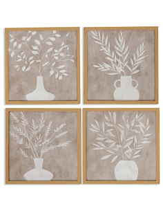 SET 4 QUADRI TELA CU212277 BOCCALI 30X30CM MDF