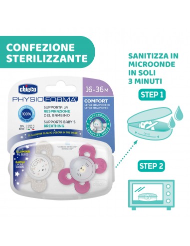 ACCESSORI: vendita online SUCCHIETTO 16/36 MESI COMFORT NIGHT GIRL 2 PEZZI CHICCO in offerta