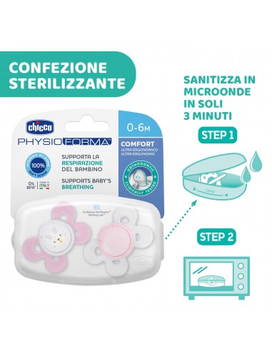 ACCESSORI: vendita online SUCCHIETTO 0/6 MESI PHYSIO COMFORT GIRL 2 PEZZI CHICCO in offerta