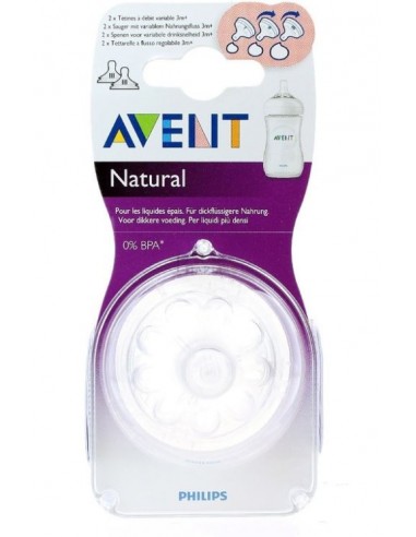 BIBERON - CIUCCETTI - TETTARELLE: vendita online Avent Tettarelle Naturali a Flusso Regolabile (2 pz) - Comfort e Flessibilit...