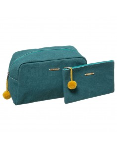 ACCESSORI BAGNO: vendita online SET 2 TROUSSE BAGNO PETROLIO in offerta