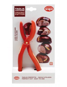 UTENSILI CUCINA: vendita online TAGLIA CASTAGNE IN PLASTICA 10,5X25,5X1 CM ROSSO SNIPS in offerta