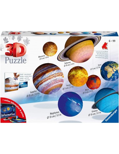 GIOCHI DI SOCIETA'E PUZZLE: vendita online SISTEMA PLANETARIO 3D 11668 RAVENSBURGER in offerta