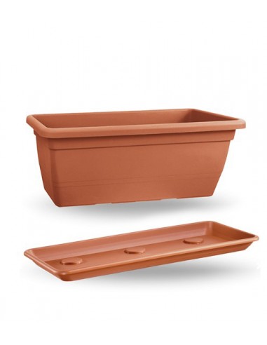 VASI E SOTTO VASI: vendita online ANTHEA FIORIERA CON SOTTOCASSETTA 80CM COLORE TERRACOTTA in offerta